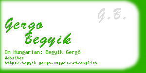 gergo begyik business card